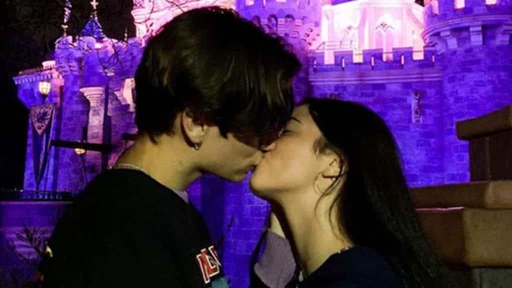 Charli and Chase kiss in Disneyland