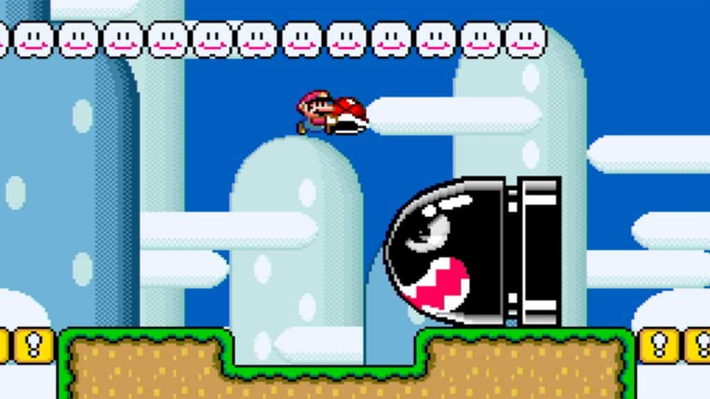 A screenshot of the best Mario game in 2D, Super Mario World