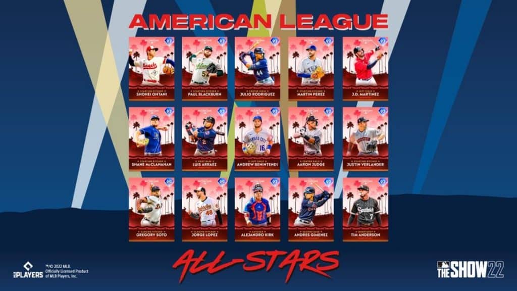 MLB The Show 22 AL All-Stars