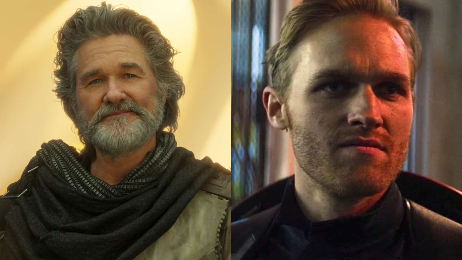 Kurt Russell as Ego and Wyatt Russell as US Agent in the MCU