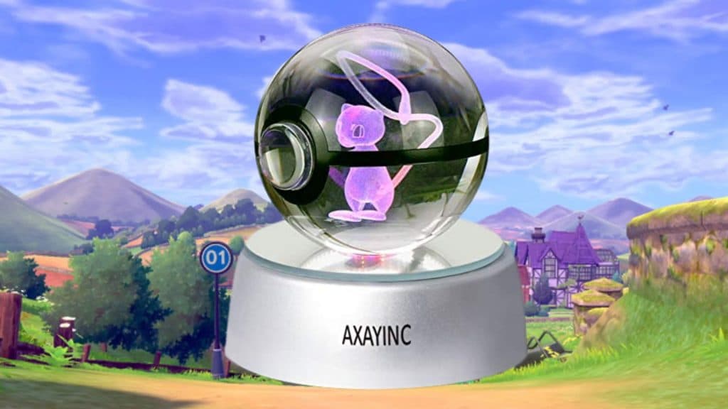 3d Crystal ball toy in front of Pokemon background