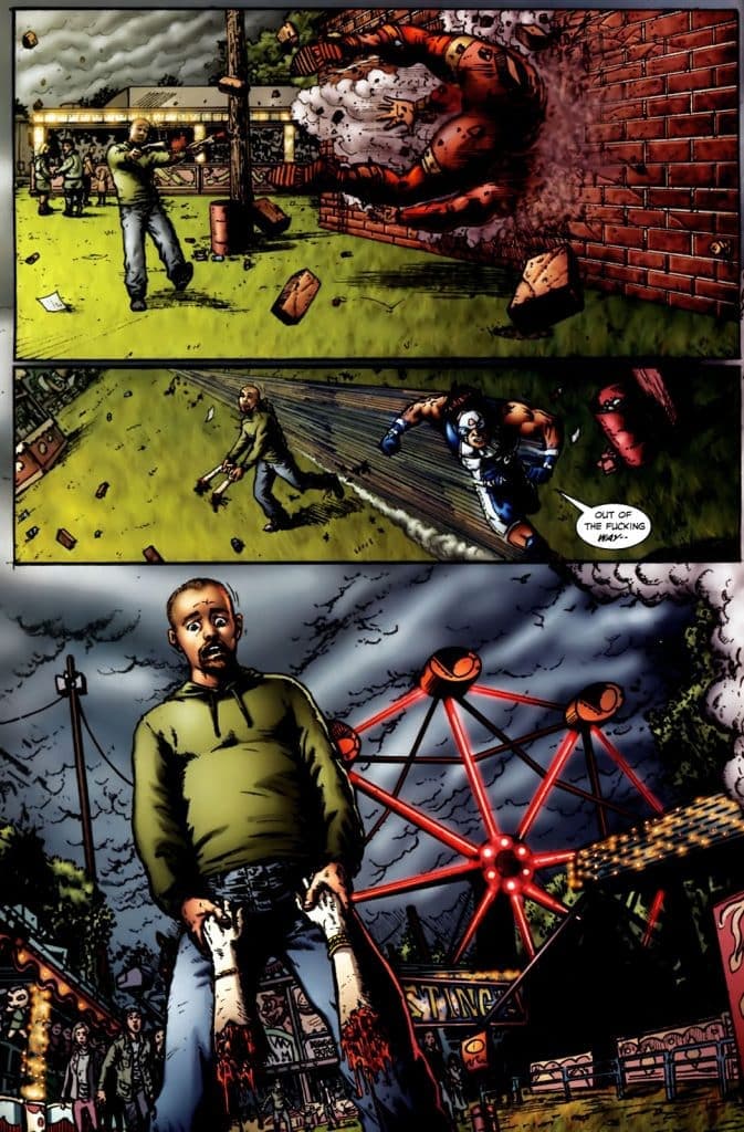 An image of Robin's original death in The Boys comics