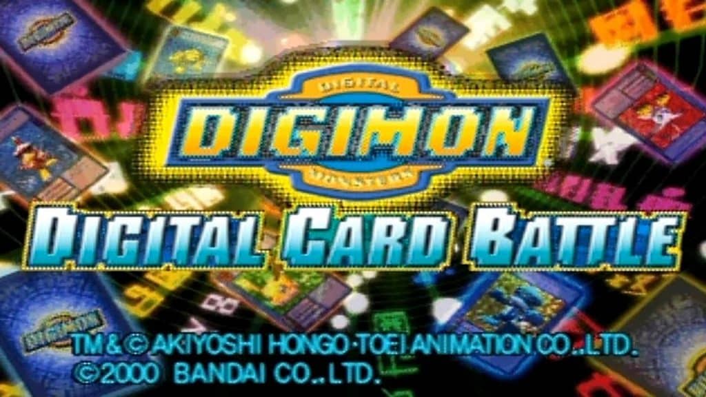 An image of the Digimon Digital Card Battle title screen.