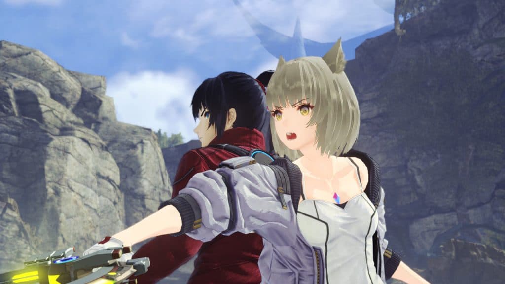 Xenoblade Chronicles 3 screenshot showing Noah and Mio