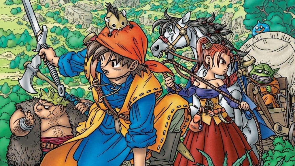 Official artwork of the Dragon Quest VIII party members.