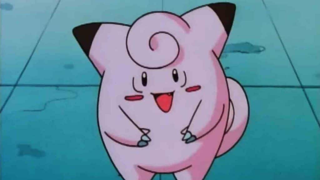 Clefairy holding their stomach