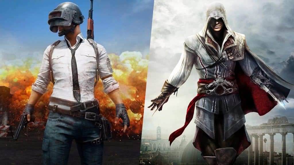 an image of PUBG and Assassin's Creed