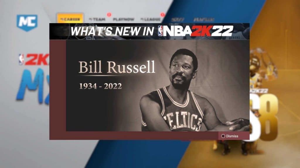 Bill Russell tribute in NBA 2K22
