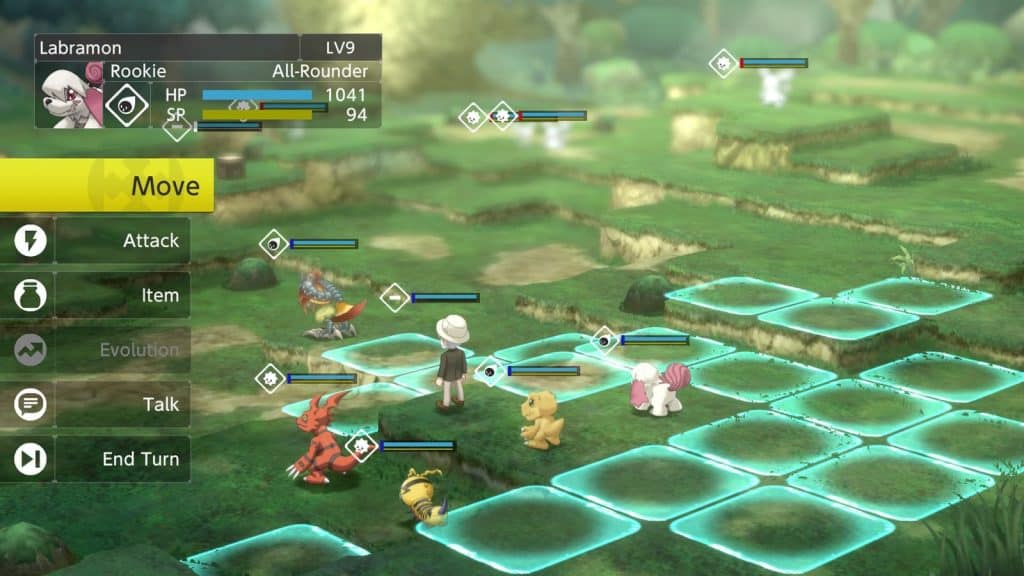 An image of the Digimon Survive battle screen.
