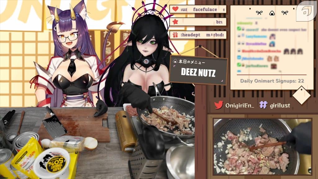 Onigiri cooking stream VTuber