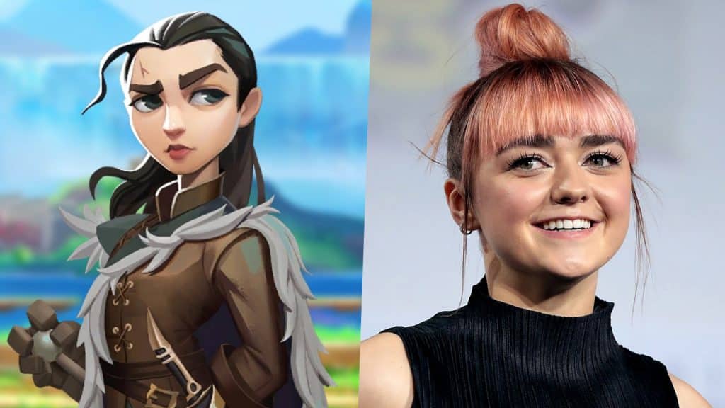 an image of Arya Stark from MultiVersus and Maisie Williams