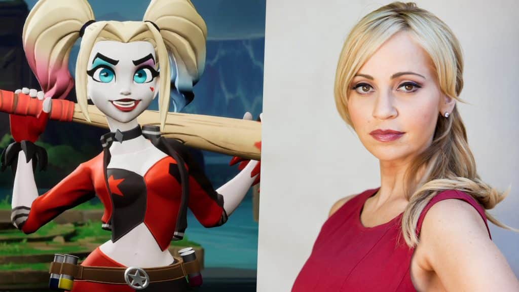 an image of Harley Quinn from MultiVersus and Tara Strong