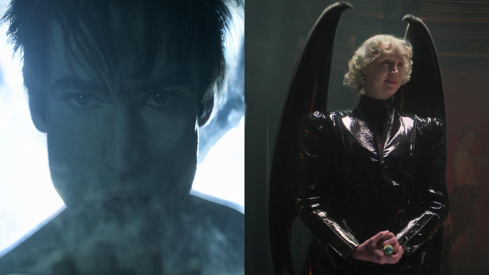 Tom Sturridge as The Sandman and Gwendoline Christie as Lucifer