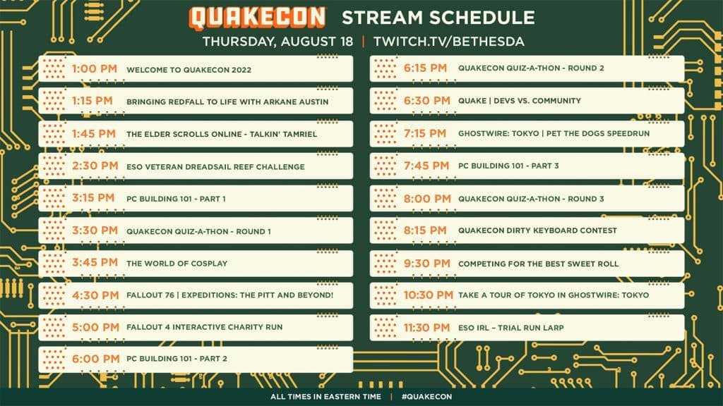an image of QuakeCon 2022 schedule