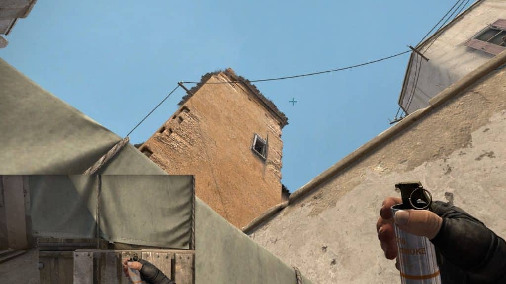 Throwing a grenade past the tower
