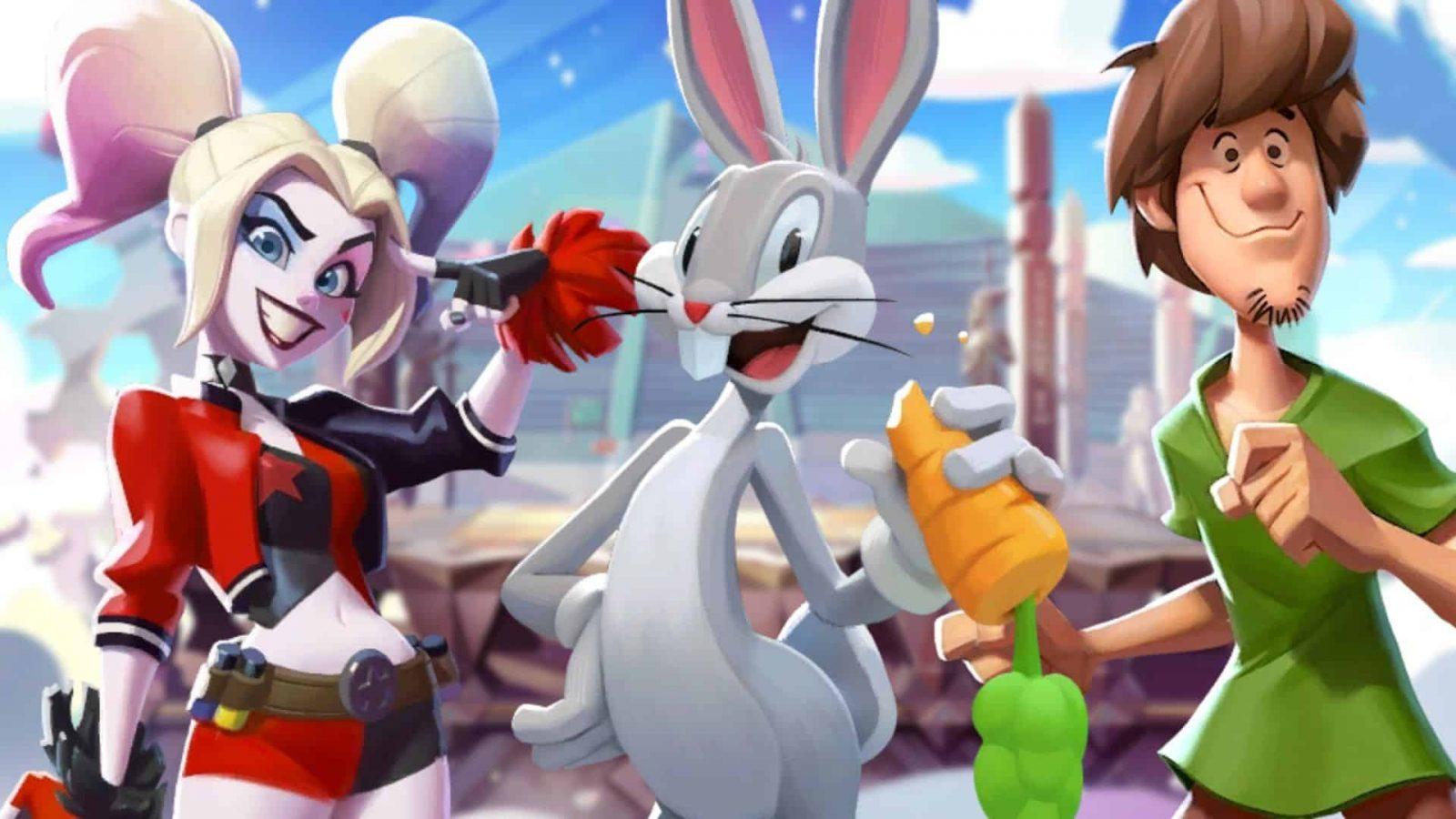 harley quinn, bugs bunny, and shaggy in multiversus