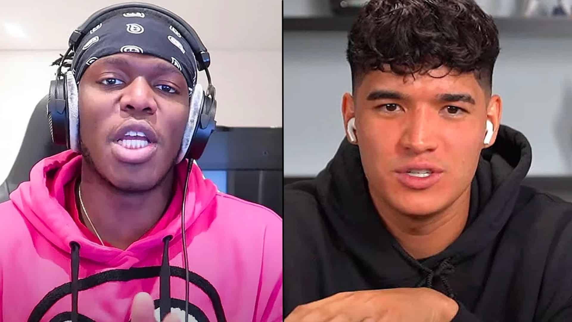 KSI and Alex Wassabi side by side looking at camera
