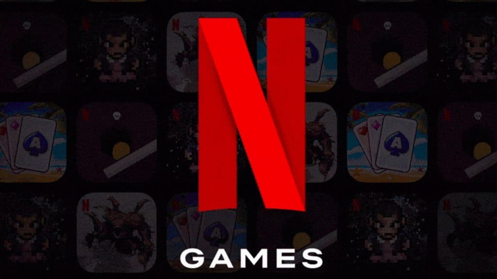 Netflix logo over games background