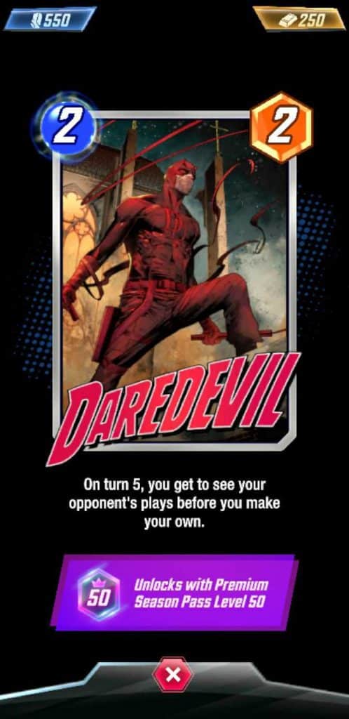 Marvel Snap Daredevil card