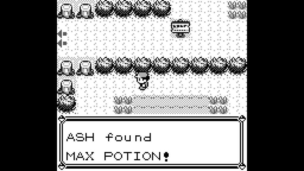 player finding a potion in pokemon red