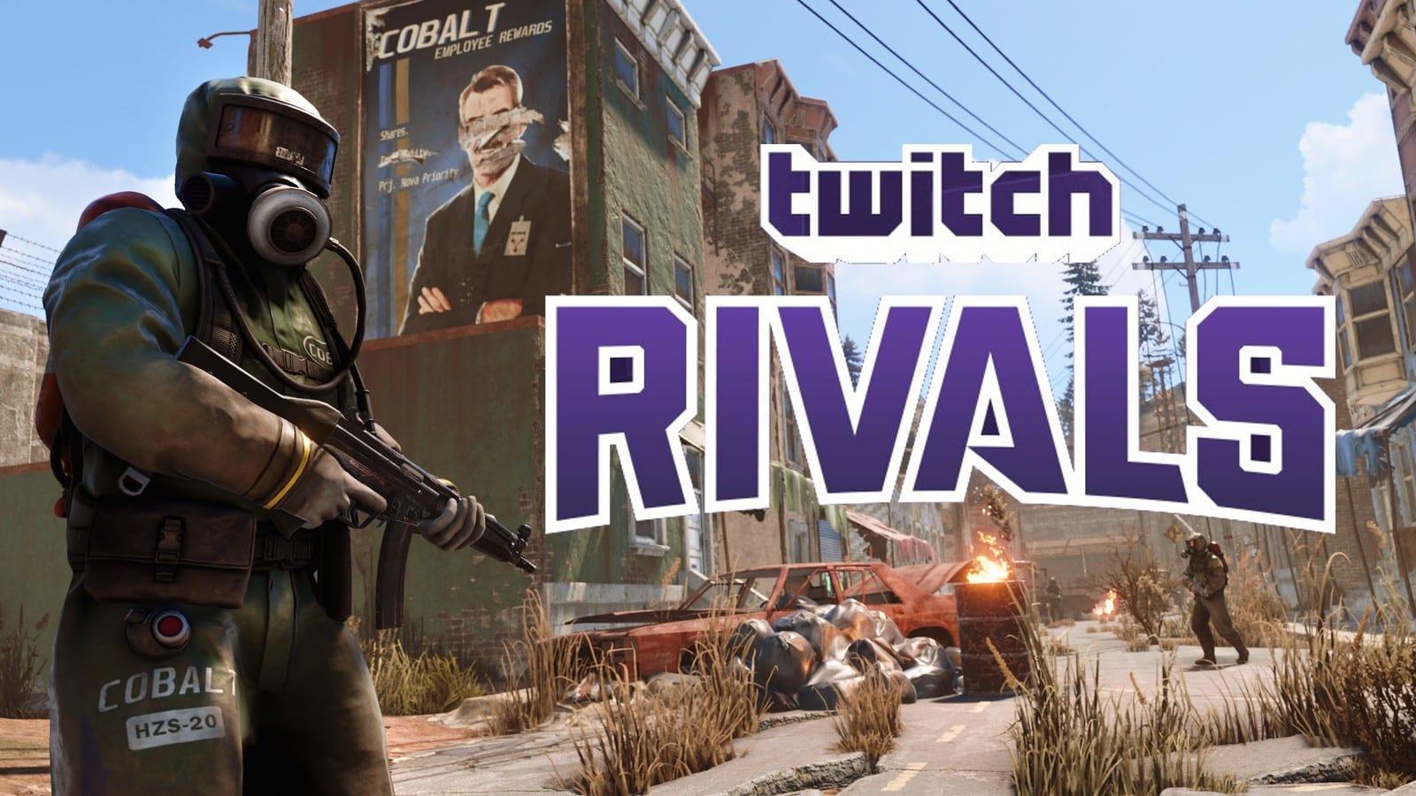 Rust gameplay screenshot with Twitch Rivals logo