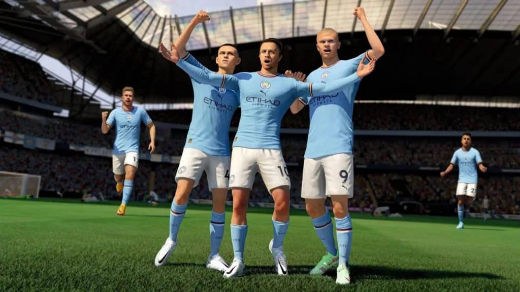 Manchester City player celebrating in FIFA 23FIFA 23