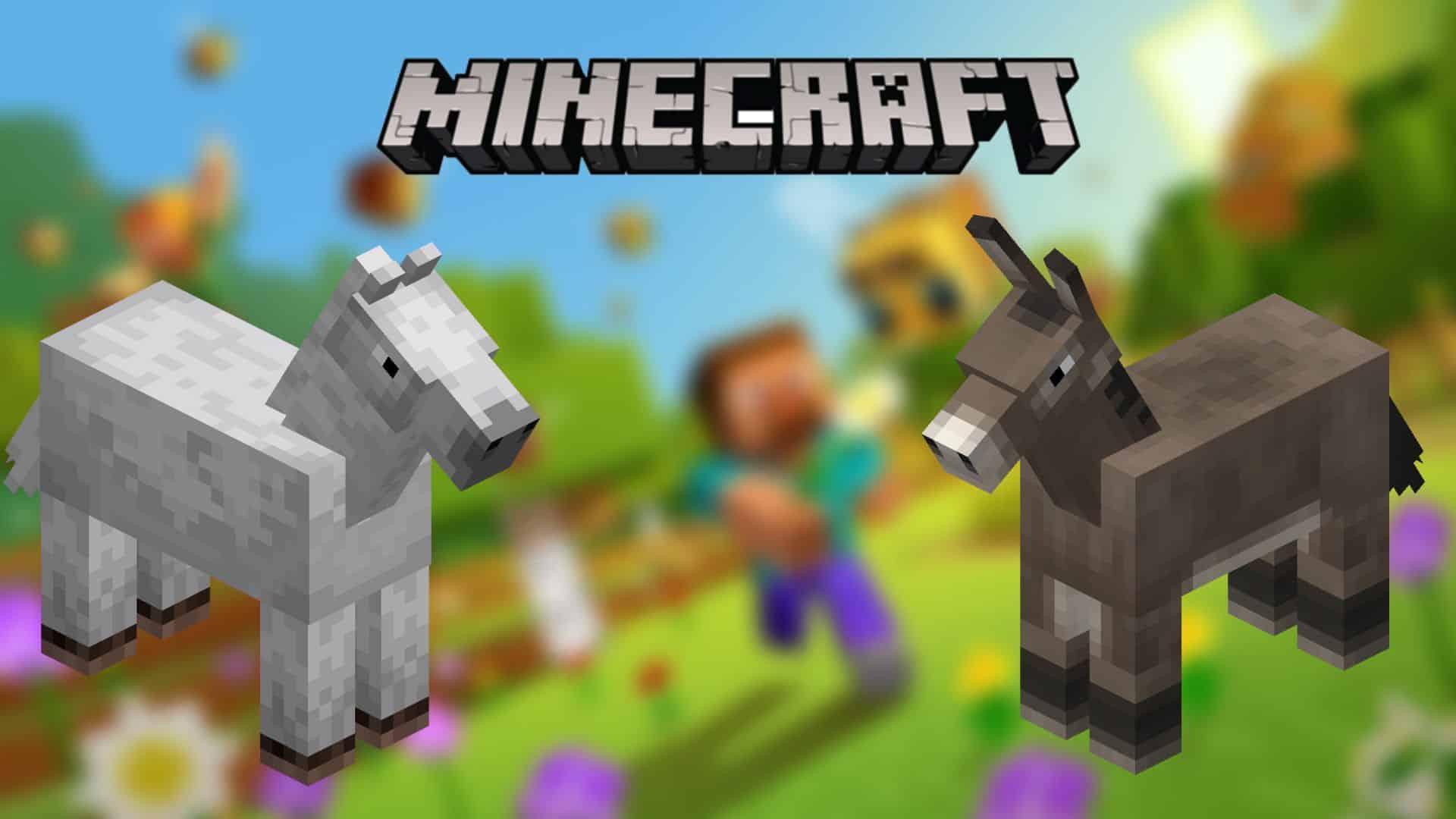 Donkey and horse in Minecraft