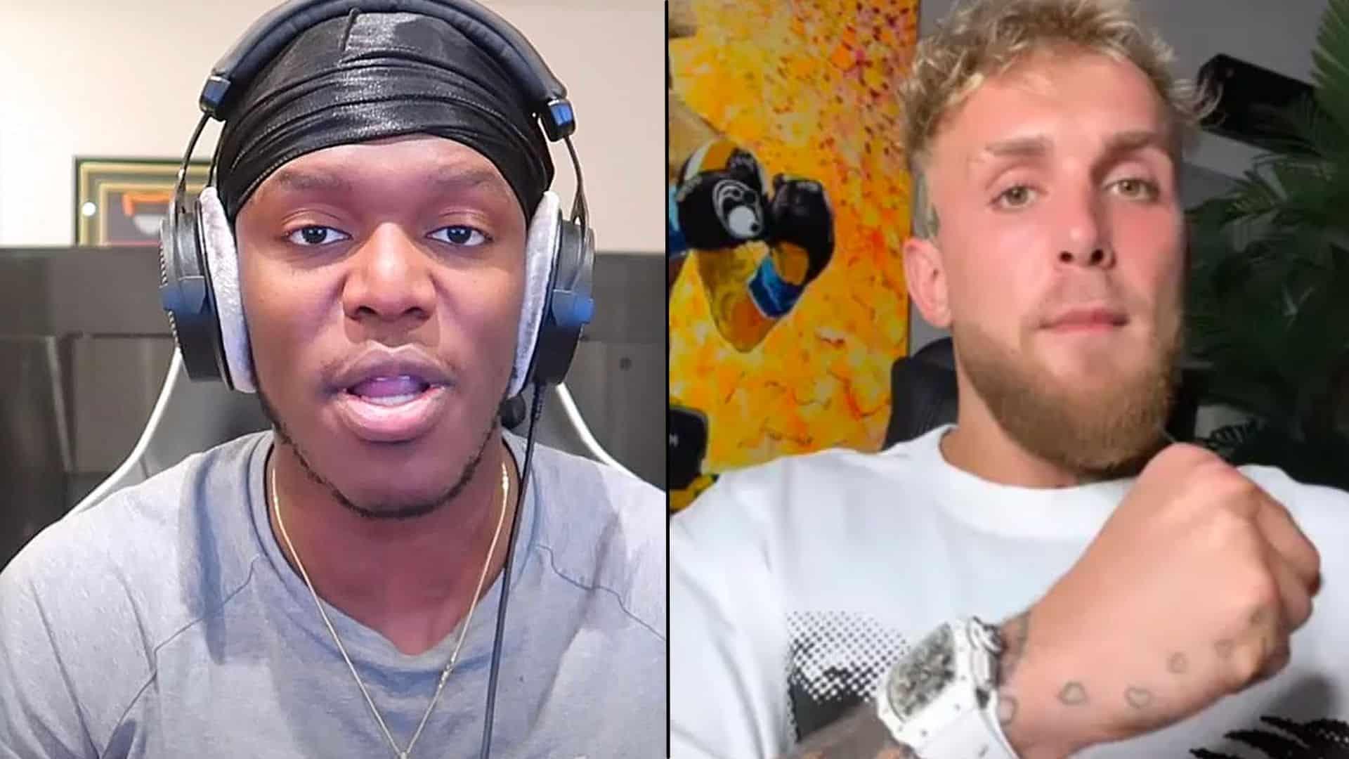 KSI and Jake Paul side by side looking at camera