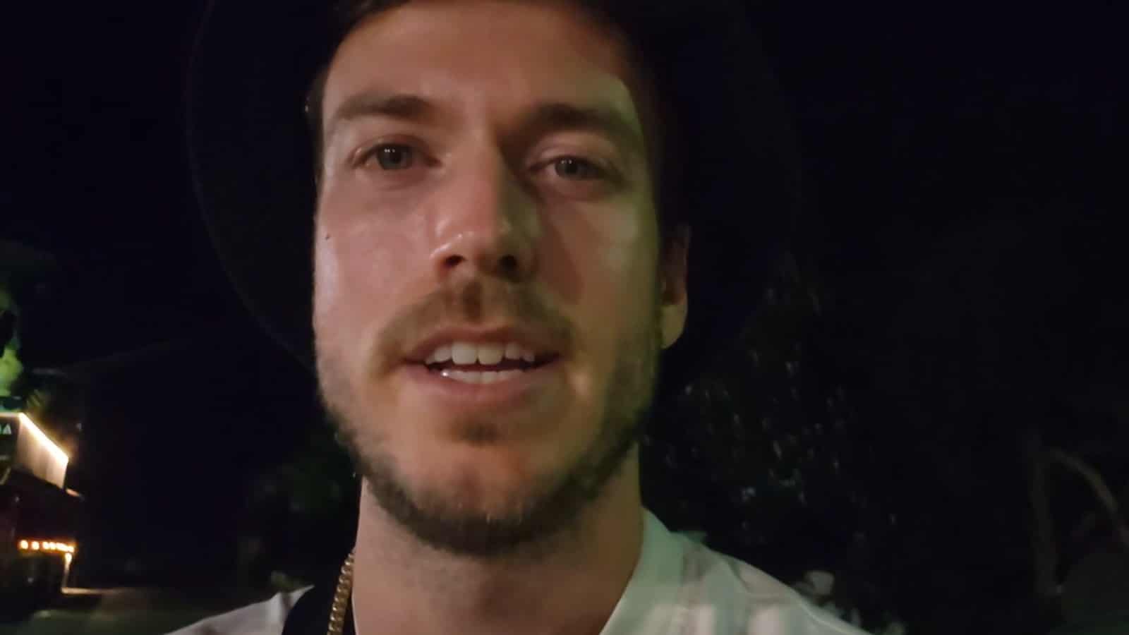 IRL Twitch streamer JakeNBake talks to the camera after scary gunshot prank