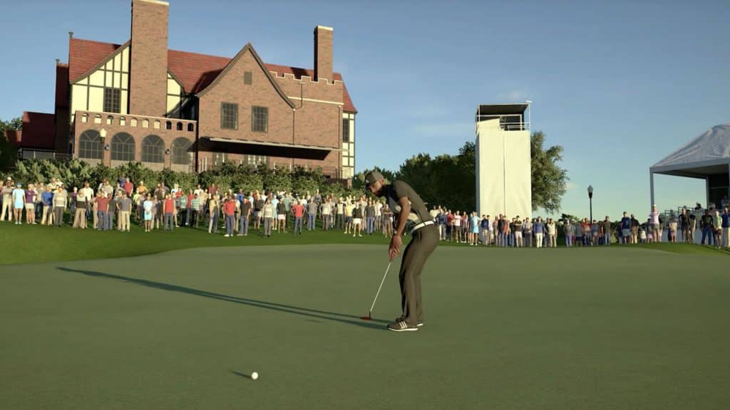 player hitting a putt in pga tour