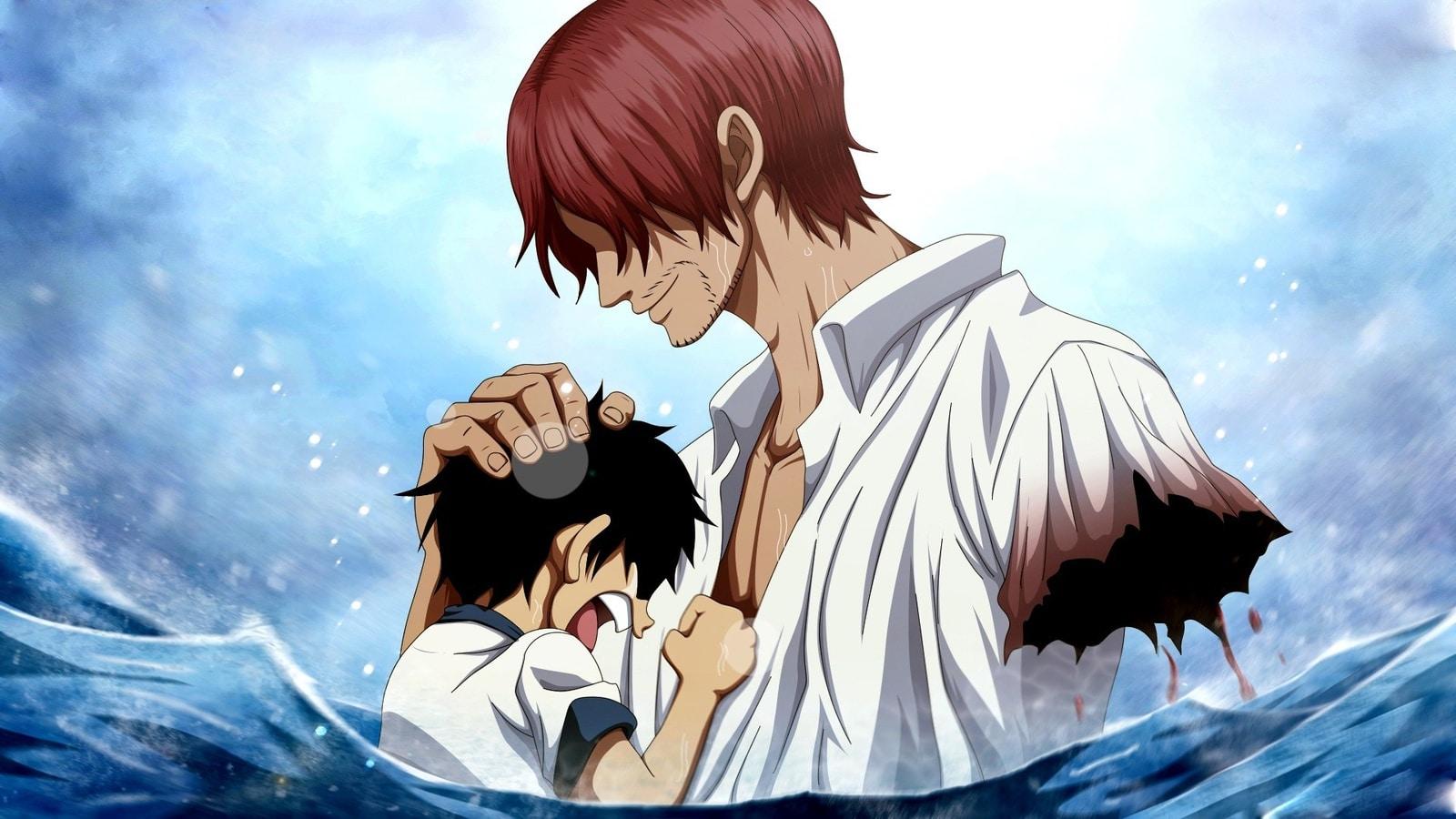 red hair shanks and luffy one piece