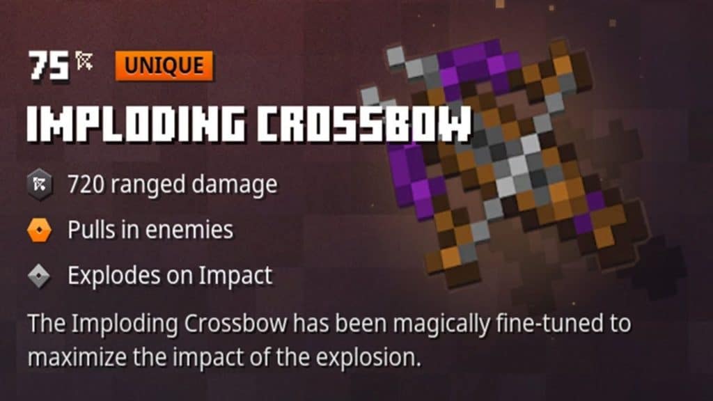 Imploding Crossbow description