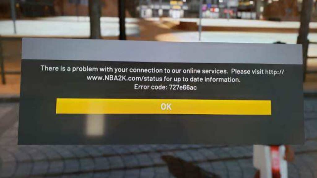 NBA 2K22 error code screen