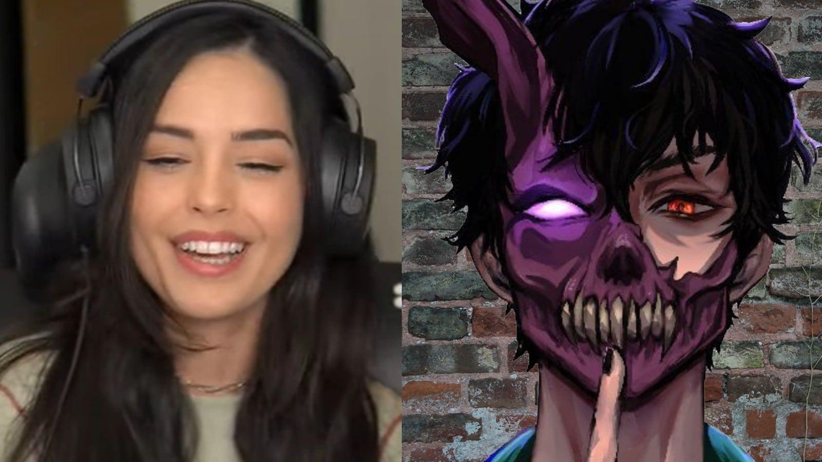 Valkyrae streaming on YouTube with Corpse Husband avatar