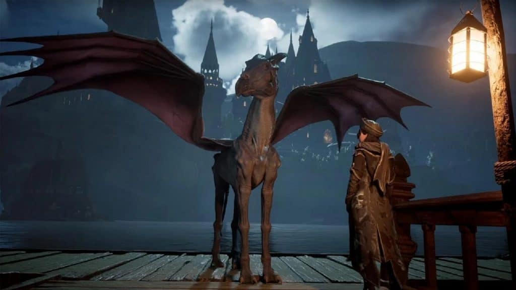 An image of the Thestral Pre Order Bonus in Hogwarts Legacy.