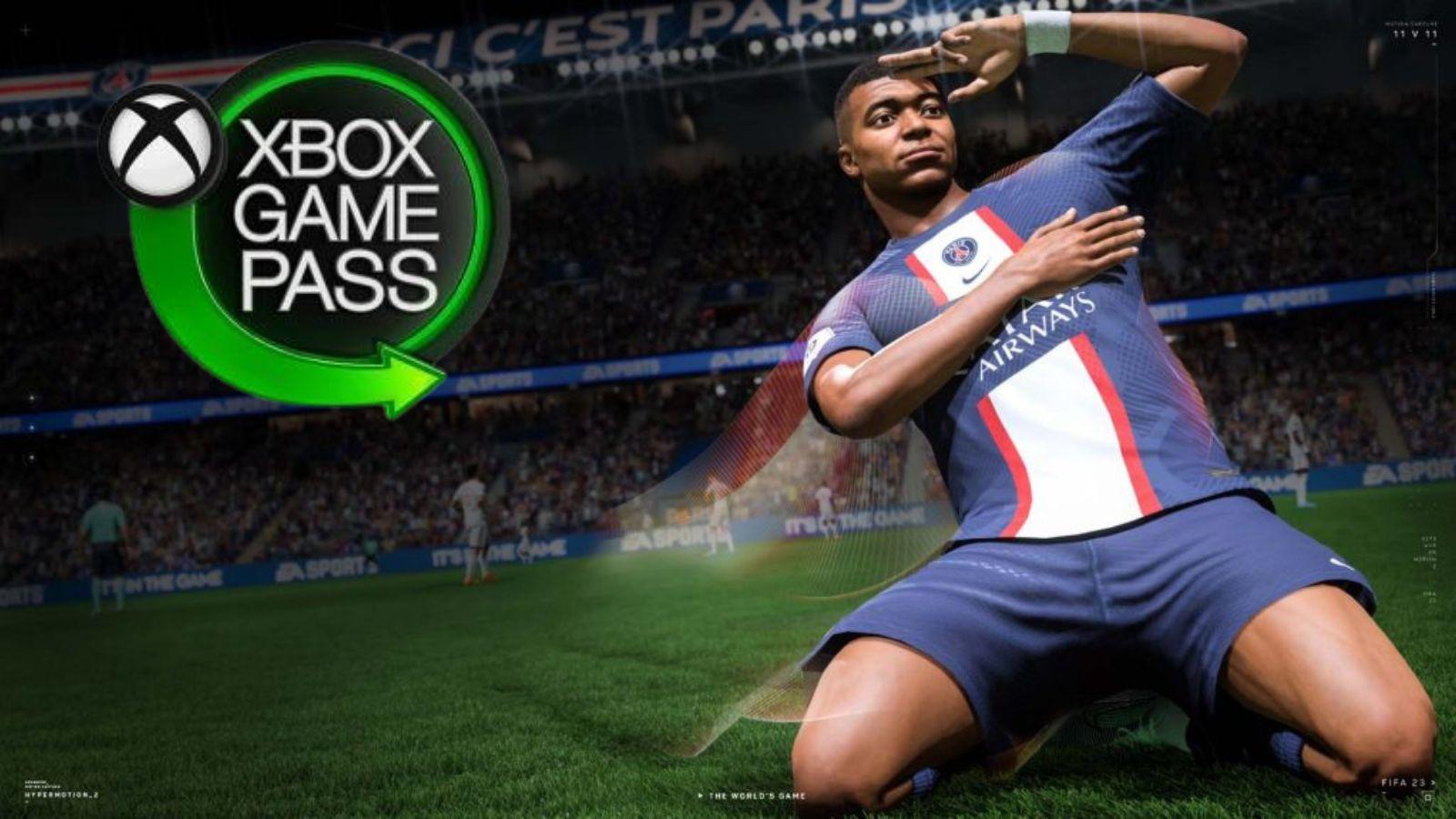 FIFA 23 Mbappe with Game Pass logo
