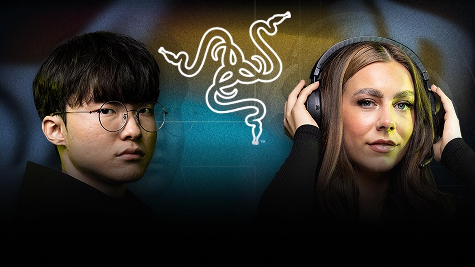 faker and paladin amber working with Razer