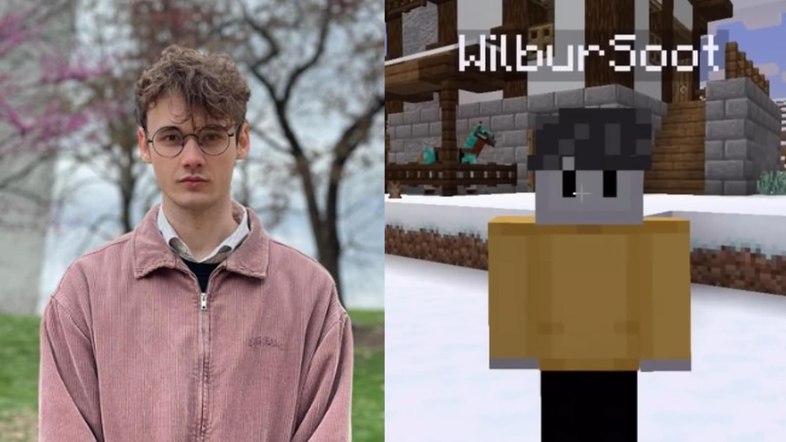 Twitch streamer WilburSoot and his Minecraft avatar in Dream SMP