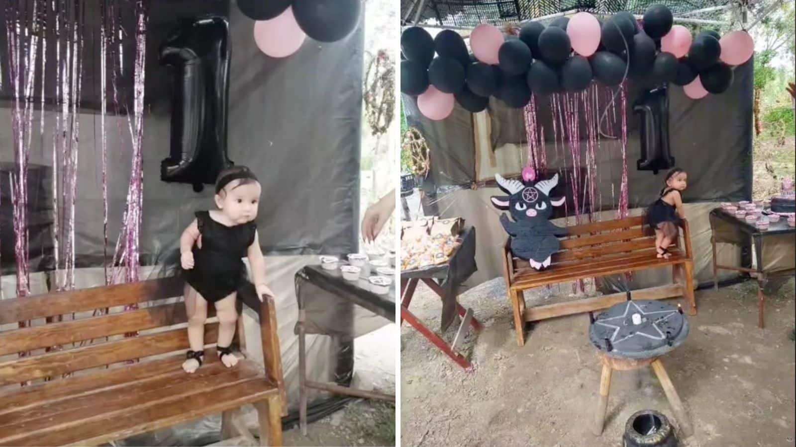 One-year-old's "satanic" birthday party