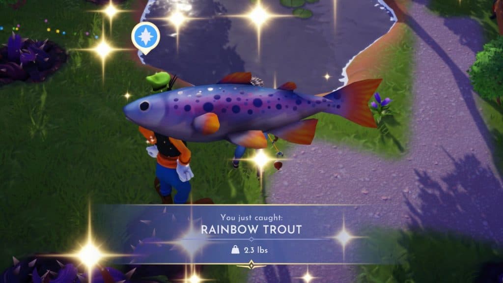 Catching a Rainbow Trout in Disney Dreamlight Valley