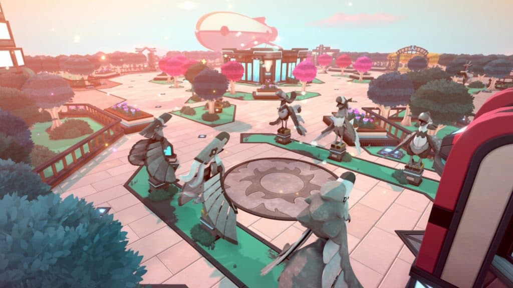 An image of the Tamer's Paradise location which contains all the endgame content in Temtem.