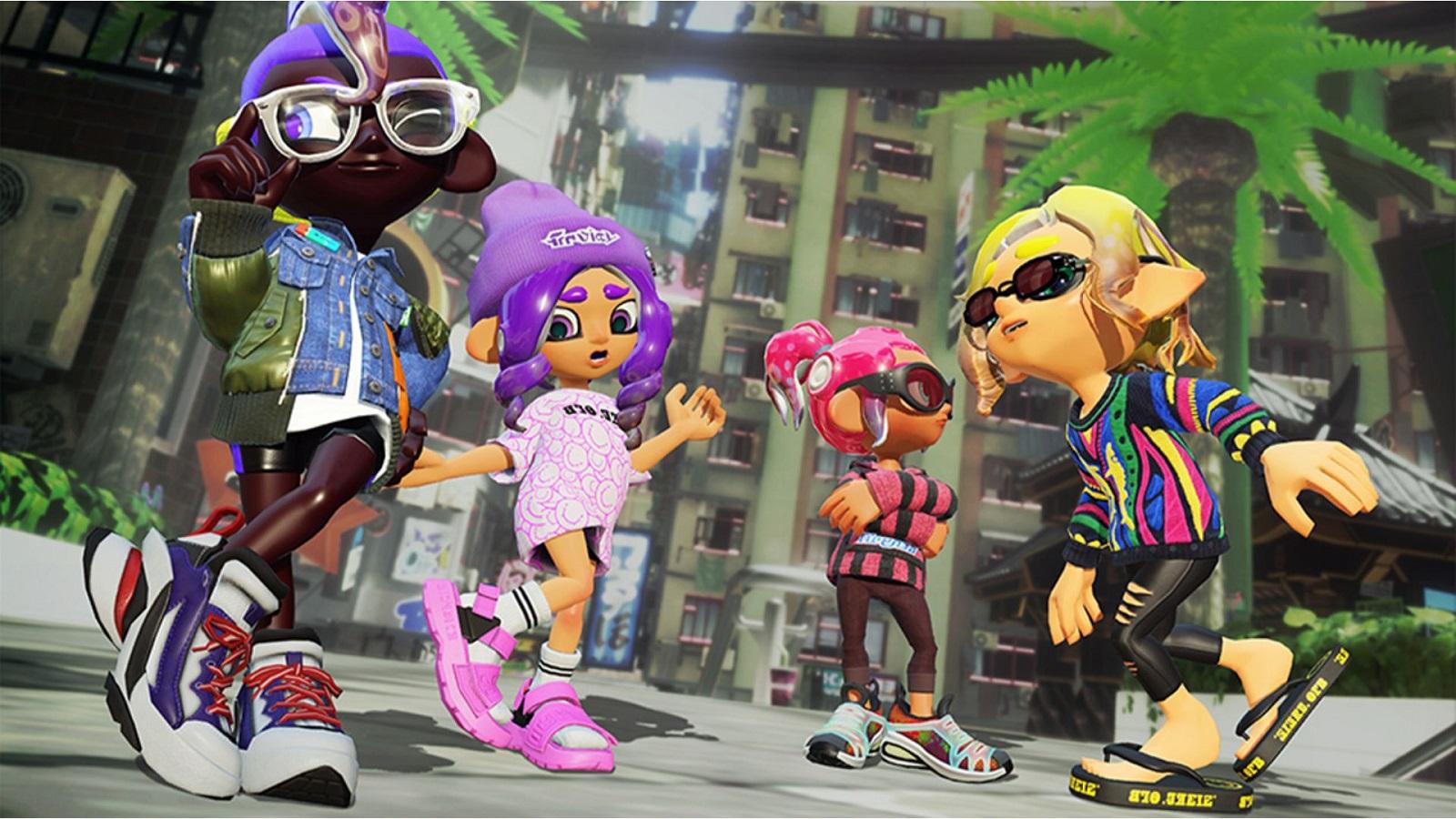 Splatoon 3 characters in the lobby