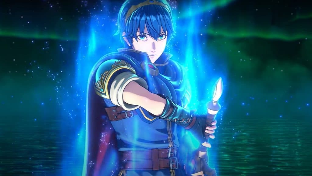 An image of Marth, a popular character in the Fire Emblem franchise.