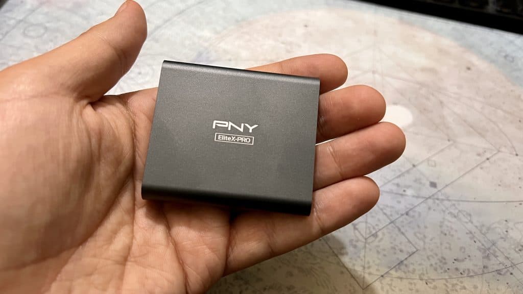 PNY EliteX-Pro SSD in a reviewer's hand