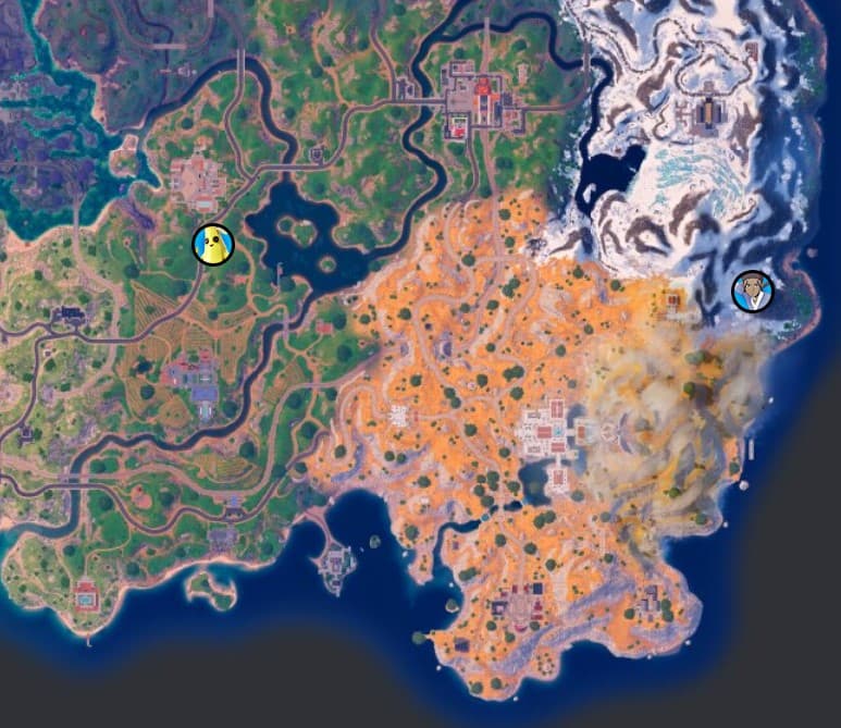 Patch Up service NPC character locations on the Fortnite map.