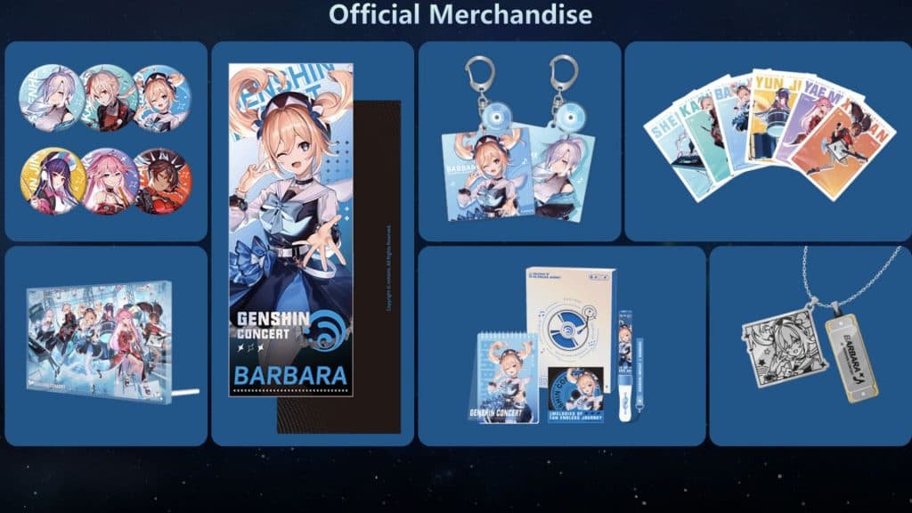 Genshin Impact concert official merchandise screenshot