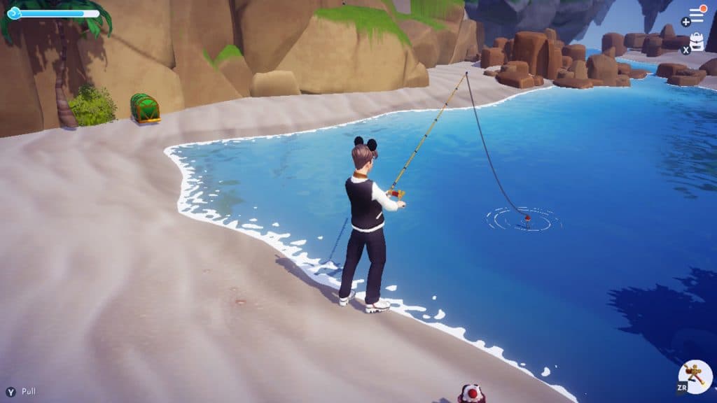 A player fishing for seaweed in Disney Dreamlight Valley