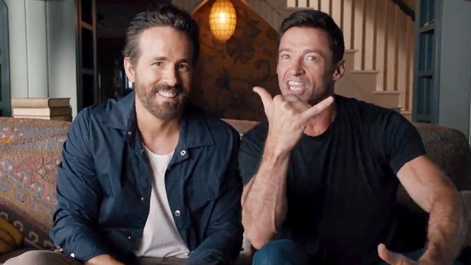 Ryan Reynolds and Hugh Jackman promoting Deadpool 3