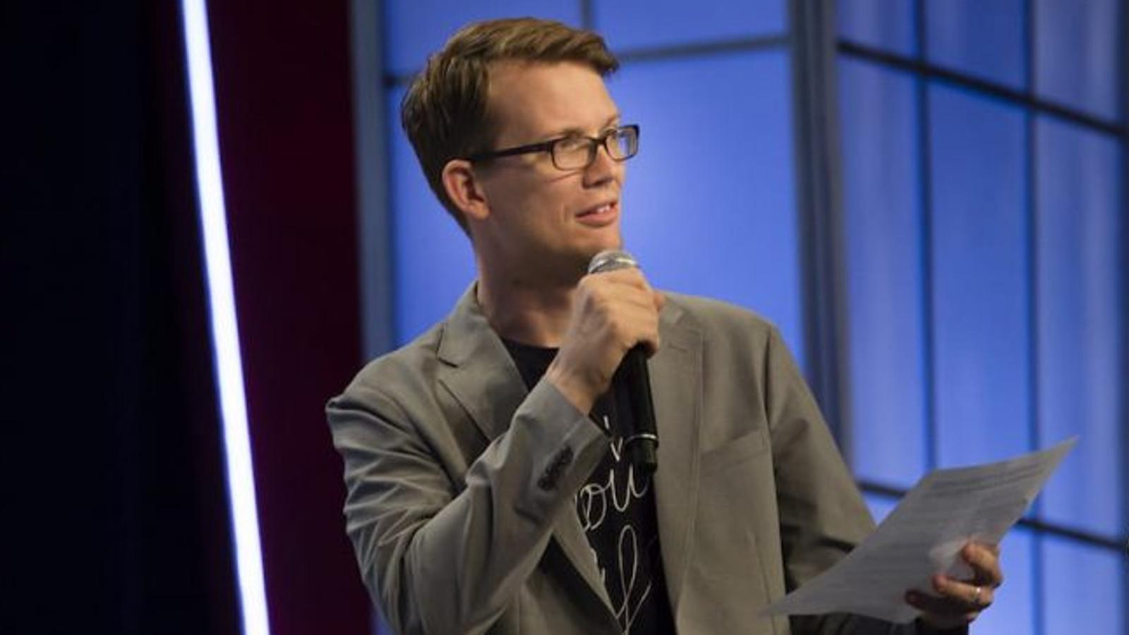 Hank Green on stage at VidCon.