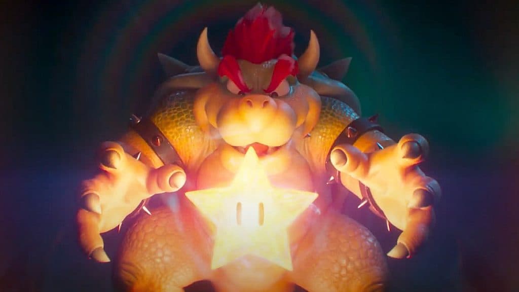 A still of Bowser from the Super Mario Bros movie trailer